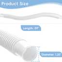 Replacement 1.25 Pool Hoses for Above Ground Pools, 1 1/4" x 59" Long, 4 Pack with 4 Hose Holders and 8 Metal Clamps (White)