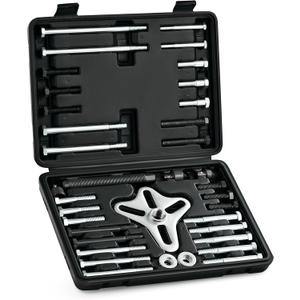 Orion Motor Tech Harmonic Balancer Puller Kit, 49pc Power Steering Pulley Puller Installer Tool Set, Heavy Duty Steering Wheel Puller Tool Kit for Flange Type Gear and Crank Puller (Black)