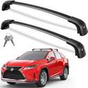 Wonderdriver Lockable Roof Rack Cross Bars 300lbs Compatible with Lexus RX 2016-2022 RX350 RX350L RX450h RX450hL(with Flush Side Rails),Heavy Duty Aluminum Roof Rails Crossbars Black Rooftop Luggage
