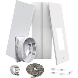 Gulrear Portable AC Window Vent Kit for Double-Hung/Small sliding windows 26"-47"Adjustable With 5.1"/5.9" Universal Coupler &2 Weather Strippings Fit LG/Hisense/Hair etc Portable ac Window Seal Kit