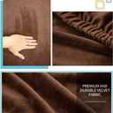 Headboard Slipcover for Queen Bed, Stretch Velvety Bed Headboard Cover, Dustproof Protector Cover for Upholstered Headboard, Velvet Fabric (Brown)