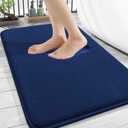 OLANLY Thick Memory Foam Bath Mat Rug 30x20, Extra Soft Absorbent Bathroom Rug, Quick Dry Bath Mats, Non-Slip, Machine Washable Carpet for Bathroom, Tub and Shower, Home Decor Accessories, Navy