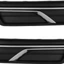 Front Fog Light Cover Compatible with 2016-2019 Volkswagen Passat Sedan Black Bumper Grille Cap Trim Set Replacement Parts (Left and Right)