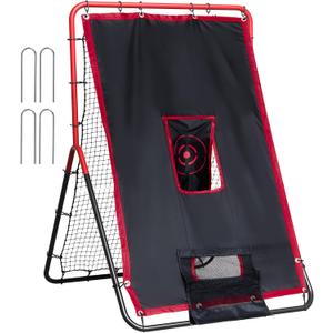 VEVOR Baseball and Softball Rebounder Net, PitchBack Baseball Pitching Net, Volleyball Pitch Return Trainer Rebound Net with Pitching Target, All Angle Fielding Rebound Net for Grounders Pop Flies