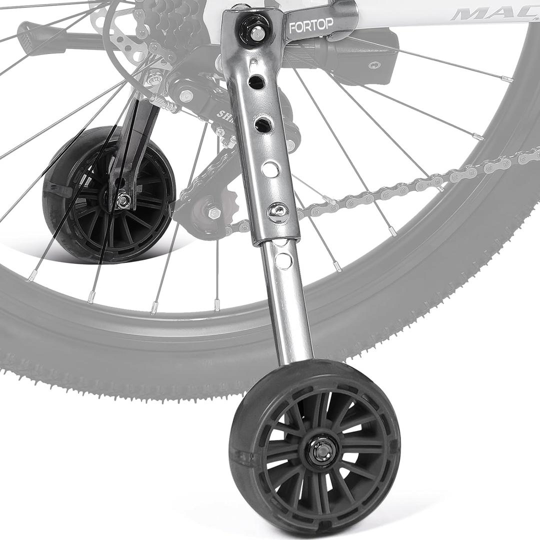 Bike Training Wheels, Pair of Heavy Duty Rear with Stabilizers Mounted Kit for 16 18 20 22 inch Kids Boy Girls Variable Bike (Black)