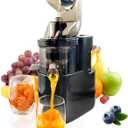 Cold Press Juicer Machines Slow Masticating High Yield Pulp separation Can make fruit ice cream Multi-Functional for Home Commercial Use Wide Feed Chute (Black)