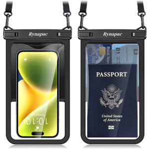 Waterproof Phone Pouch - 8.5in Waterproof Phone Case with Lanyard, IPX8 Cell Phone Dry Bag Beach Essentials for iPhone 16 15 14 13 12 Pro Max, Galaxy S24 S23 S22 S21 Ultra, 2 Pack