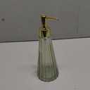 EMPO Vintage Elegant Glass Soap Dispenser, Liquid Soap/Sanitizer/Shampoo Bottle with Pump, Rustic Farmhouse Decor Crystal Hand Soap Dispenser for Kitchen Sink, Bathroom Accessories (Sage Green) (Standard)