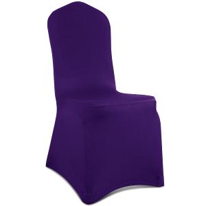 Babenest Spandex Chair Covers Upgraded Universal Stretch Washable Fitted Dining Room Chair Slipcovers Protector for Wedding, Holidays, Banquet, Party, Celebration (30, Dark Purple)