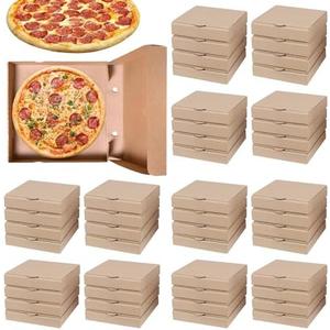 RHBLME 30 Pack Pizza Boxes, 7.3 x 7.3 x 1.6 Inch Small Pizza Boxes Corrugated Cardboard Pizza Box, Reusable Kraft Pizza Box Bulk Takeaway Packaging Boxes, Keeps Pizza Cake Cookies Fresh