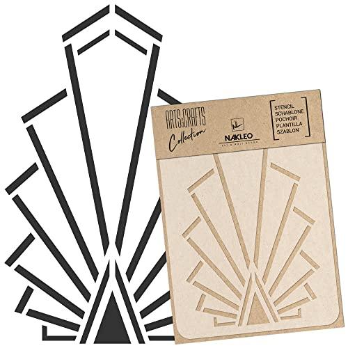 NAKLEO Painting Stencil for Crafts A3 11.8” x 16.5”, Art Deco Railing Grill Pattern, Reusable Plastic DIY & Scrapbooking Drawing Template, Decoupage Art Home Decor, Wall Wood Fabric Furniture