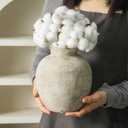 Vanselia Ceramic Flower Vase Home Decor - Farmhouse Table Vases Rustic Vintage Living Room Kitchen Bedroom Decorations for House Book Shelf Office Coffee Desk Dining Fireplace (7.4" Retro)
