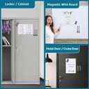 12x8 Inch Magnetic Whiteboard for Refrigerator with Black, Red and Blue Fine Tip Dry Erase Markers with Built in Dry Erasers for Grocery List/Weekly Menu/to Do & Family Notes Planner