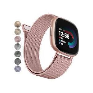 STAINLESS STEEL MESH BAND FOR USE WITH FITBIT VERSA ROSE GOLD - New