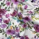 Soimoi Velvet Fabric Flower & Leaves Watercolor Printed Craft Fabric by the metre 58 Inch Wide