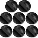 MorningRo 8 Pcs Self Adhesive Door Stoppers, Stainless Steel Floor Door Stop Wall Protector, Half Dome Floor Gate Stopper for Living Room, Bedroom, Bathroom, Office (Black)