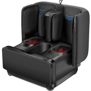 COMFIER 2-in-1 Shiatsu Foot Massager & Foot Rest,Foot and Calf Massager with APP Control, Heated Feet Massager for Home Office Use, Gifts for Men Women (Light Black)