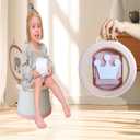 Portable, Foldable Potty seat for Toddler, Training Toilet Seat Emergency Toilet The Bottom Has the Function of Storing Garbage Bags for Car, Camping (Pink)