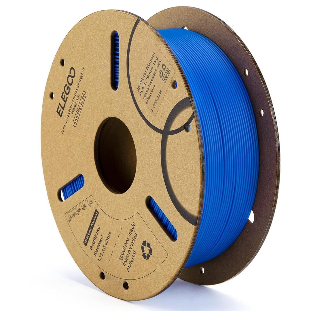 ELEGOO PLA Filament 1.75mm Dark Blue 1KG, 3D Printer Filament Dimensional Accuracy +/- 0.02mm, 1kg Cardboard Spool(2.2lbs) 3D Printing Filament Fits for Most FDM 3D Printers