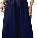 Floerns Women's Summer Jumpsuit Spaghetti Strap One Piece Outfit Wide Leg Baggy Pants Romper Dark Blue Medium