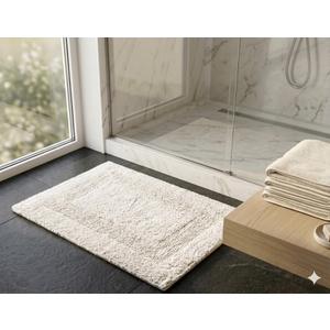 KEMA Bathroom Rugs 17"x24", Cotton Reversible Bath Mat for Bathroom Ultra Soft Plush Bath Rugs Water Absorbent Quick Dry Thick Floor Mats for Shower, Restroom, Bedroom, Kitchen (White)