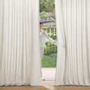 MIULEE Non-See-Through Privacy Linen Curtains 2 Panels, Light Filtering Window Curtains Farnhouse Textured Back Tab Semi Sheer Drapes for Bedroom Living Room, 52 x 84 Inches Long, Linen