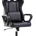BestOffice Gaming Chair Office Chair Ergonomic Desk Chair Racing Style Gaming Chair with Lumbar Support, Swivel Rolling Base, and Comfortable Padded Seat for Women and Men (Black)