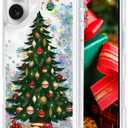 Glitter Christmas Case Compatible with iPhone 17 Bling Sparkle Floating Liquid Luxury Fashion Girly Women Cute Holiday Case for iPhone 17 (Christmas Tree)