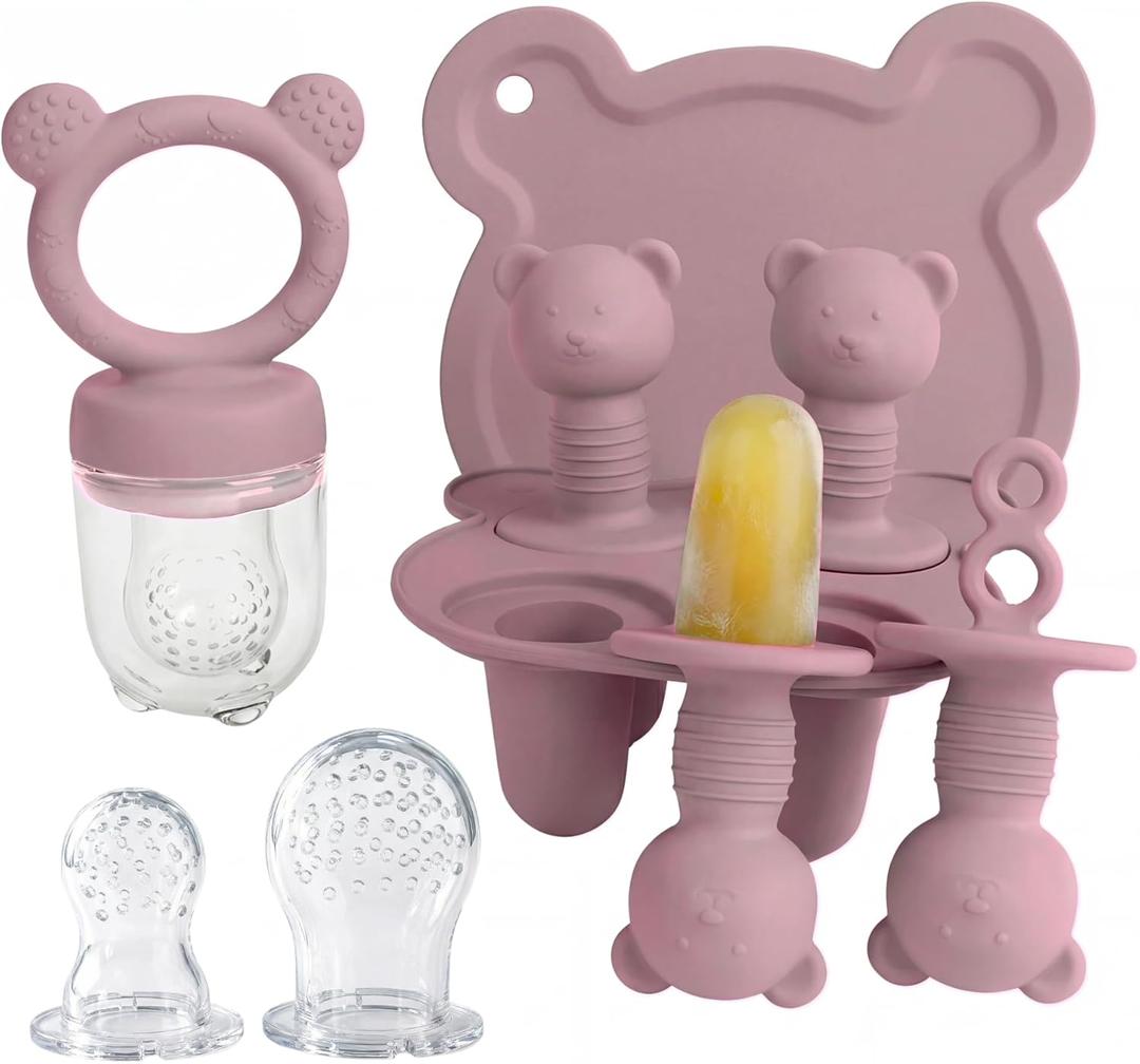 Popsicle Mold Set Pieces Homemade Silicone Popsicle Maker Easy Release Ice Cream Molds Reusable (powder rose)