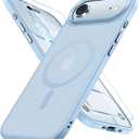 Miracase Magnetic for iPhone Air Case with Screen Protector(Compatible with MagSafe), Slim Thin Translucent Matte Military-Grade Protected Phone Cover for iPhone 17 Air 6.5", Light Blue