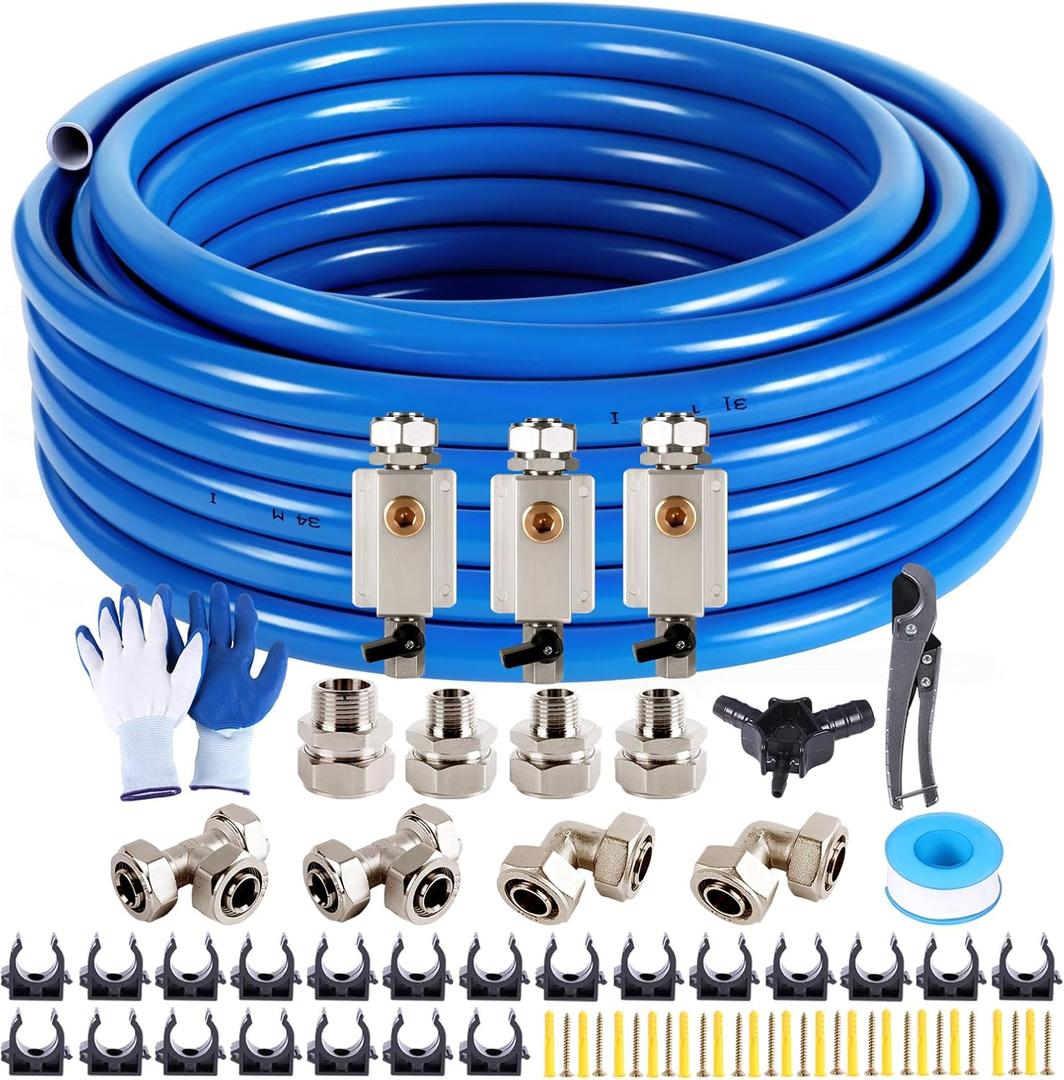 Shop Air line kit 3/4"100'&200'&300' HDPE-Aluminum-HDPE Air Tubing Compressed Air Line Kit for Air Compressor Accessories Leak Proof&Easy to Install Compressed Air Piping System for Garage