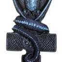 SUMMIT COLLECTION Fantasy Dragon On Celtic Cross Beer Tap Handle Display Grey Stone Sculptural Decor for Homebrew Kegerators Man Cave Bars Cool Beer Gift
