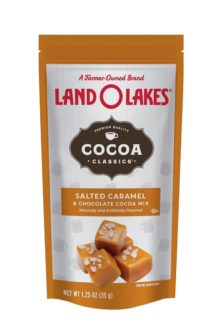 Land O Lakes Cocoa Classics, Salted Caramel & Chocolate Hot Cocoa Mix, 1.25 Ounce (Pack of 72), Best By 04/18/2025