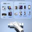 ABLAZE 64GB USB C Flash Drive, Dual USB 3.0+Type C Flash Drive Compatible with iPhone 16/15,Android Smartphone,Computer,Tablet Mac Laptop (Sliver)