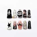 10 Pieces Luxury Acrylic Press On Nails Long Handmade Duck Nails, White And Black Thickened False Nails, Exaggerated Lips And 3D Dollar Sign, Reusable Fake Nails, Acrylic Nails (L) (Sexy big lips)