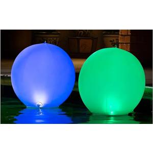 Solar Floating Pool Lights - Pack of 2 Solar Powered Color Changing 14-inch Balls - Float or Hang in Pool Garden Backyard Pond Party Decorations - Inflatable Wateproof (Multiple)