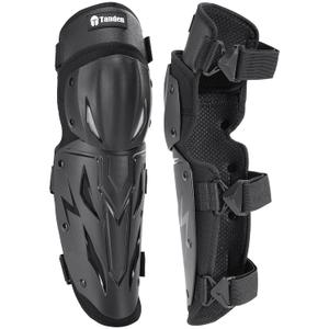 Motorcycle Knee Pads for Men Knee and Shin Guards, Motorcycle Leg Protection Armor Motocross Knee Guards Dirt Bike Pads Adjustable Crashproof Adults Protective Gear (Black, 2Pcs)