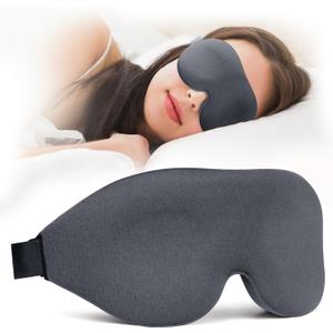 NEWVANGA Sleep Mask for Back and Side Sleeper, Block Out Light, Luxury Sleeping Eye Mask of 3D Night Blindfold, Zero Pressure Breathable Travel Eye Cover Grey