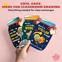 MAPDTWO 36 Packs Space Valentines Day Cards - Kids Valentines Cards for School Classroom Party Favors - Space Astronaut for Kids, 3.7''x 5.6'' Mason Jar Greeting Card Exchange (Candy Not Included)