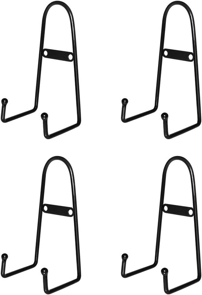 MOCOUM 4 Pack Wall Mount Plate Display Stands, Medium Wall Easel Holder Plate Hanger Vertical Plate Stand Holders, Wall Display Picture Frame Stand for Decorative Plates, Arts (Straight, 6 inch)