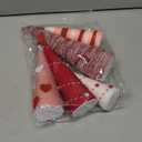 Realspring 5 Pcs Valentine's Day Heart Cone Tree Table Centerpiece Decoration Red Pink White Tabletop Ornaments for Mantel Fireplace Home Farmhouse Kitchen Party Crafts, 3 Sizes,  Red Pink, String