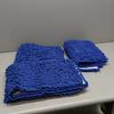 Striped Denim Blue Bathroom Rug Set 3 Pieces Ultra Soft, Non Slip Chenille Bath Carpet, Absorbent Plush Shaggy Bath Mats for Bathroom, Toilet, Bedroom, Kitchen (20"x32"+17"x24"+U Shape 20"x24")