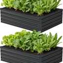 zunatu 4x3x1 ft(2 Pack) Galvanized Raised Garden Bed, Outdoor Planter Box Metal Patio Kit Planting Bed for Vegetables Flowers and Succulents, Black