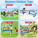 Intoypad Water Sprinkler Soccer Toys, Inflatable Shark Soccer Goal with a Soccer Ball for Backyard Pool Outdoor Play, Summer Water Games Outside Yard Pool Gifts Toys for Boys Girls Kids Ages 3-8