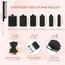 Syhood 56 Pcs Foam Sponge Hair Rollers 6 Sizes Soft Sleeping Curlers Flexible Sponge Curler Tool Rat Tail Comb for Long Short Hair Styling(Black)