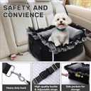 Homcosan Dog Car Seat for Small Medium Dogs, Dog Booster Seat for Car with Clip-On Safety Leash, Elevated Pet Car Seat with Soft Cushion, Washable Travel Safety Car Seat for Dog up to 30 lbs (Black)