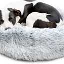 Barkbox Dog Bed, 2-in-1 Memory Foam Donut Cuddler Dog and Cat Bed, Calming Orthopedic Joint Relief Fur Crate Lounger for Pets, Machine Washable + Removable Cover, Waterproof Lining, Includes Toy