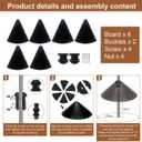 1 Pack 19 inch Squirrel Baffle for Bird Feeder Pole Suitable for Thick rods,Squirrel Device Guard Deterrent Stop Squirrels from Climbing,Outdoor Sturdy,Composed of 6 Boards,Easy Install,Black