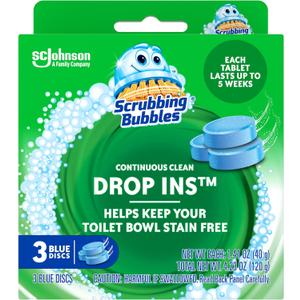 Scrubbing Bubbles Toilet Tablets, Continuous Clean Toilet Drop Ins, Helps Keep Toilet Stain Free and Helps Prevent Limescale Buildup, 3 Count, Pack Of 1