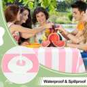 Misaya 3 Packs Striped Disposable Table Cloth, 54 x 108 Inch Waterproof Rectangle Tablecloth, Leakproof & Sturdy Decorative Table Covers for Picnic, Party and Outdoor, Pink and White